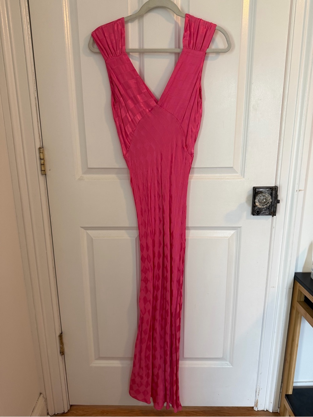 Jen's Pirate Booty (NWT) - Wavecrest Hot Pink Pleated V-Neck Maxi Dress